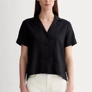 Everlane The Notch Shirt in Black Linen